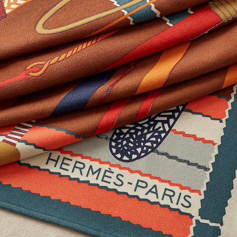 Fouets et Tartan blanket - Green | Hermès USA
